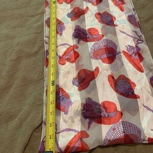 Red Hat Society Women White Scarf 58" x 13" Club Dress Team Fashion Polyester